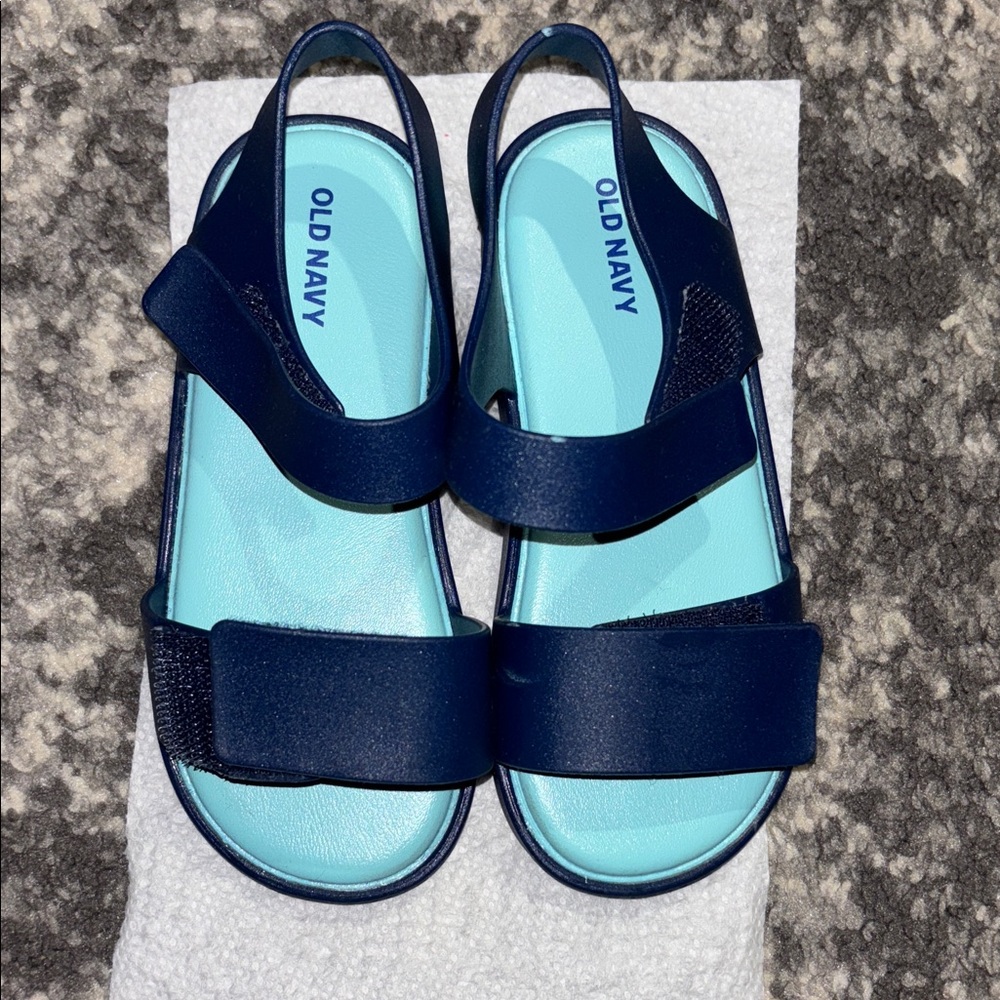 Old Navy Dark Blue and Aqua Sandals